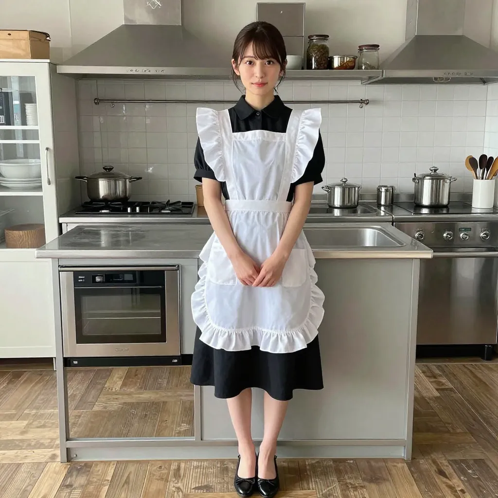 【実験】エプロンバリエーション検証|frilly apron・waist apron・waitress・cooking apronで用途別デザインを比較