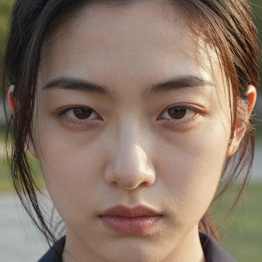 crossed eyes glare