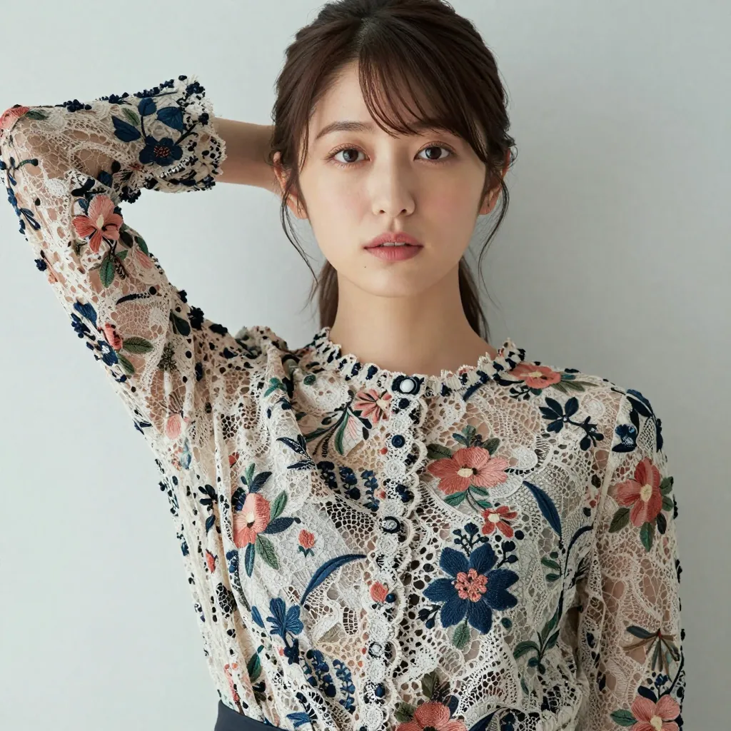 【実験】レース素材ディテール検証|black lace・white lace・floral lace・lace trimでレースの表現を比較
