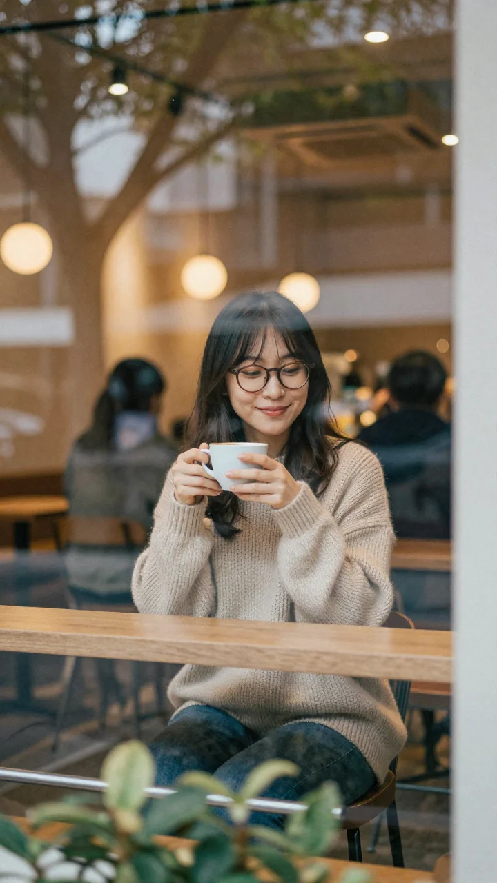 窓越しカフェ