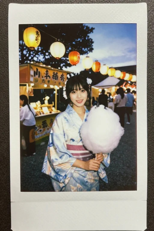 「夏祭りでポラロイド風」を意図通りに生成する