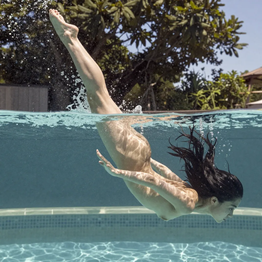 水面分割ダイブ構図の作り方 — split level water photographyで「顔だけ水中」を実現する